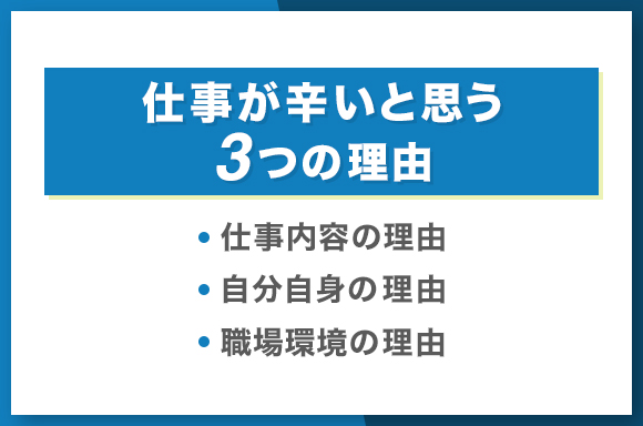 仕事が辛いと思う3つの理由