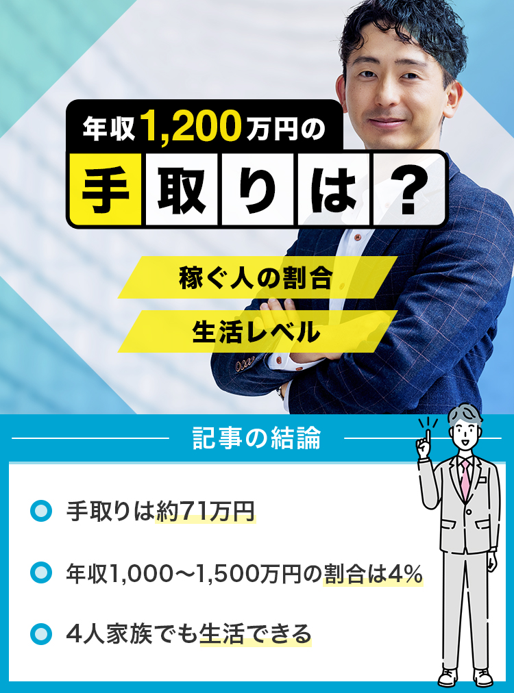 年収1200万円の手取りは？