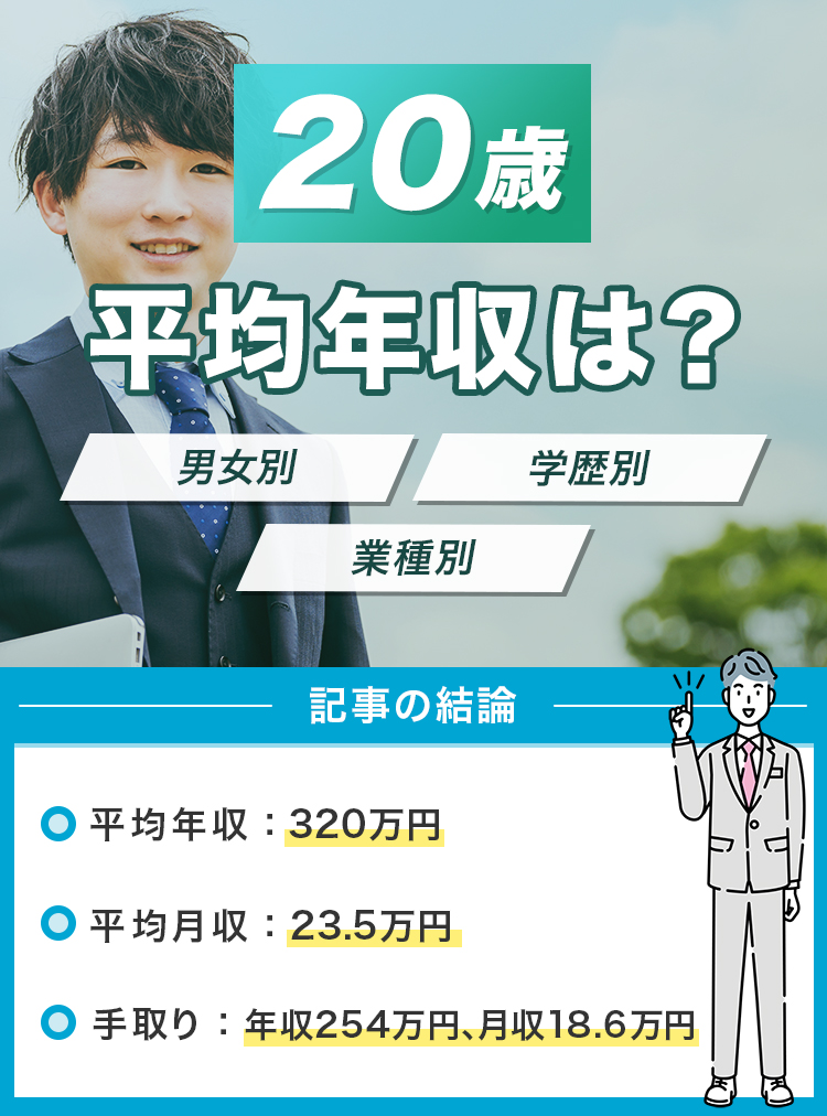 20歳の平均年収は？