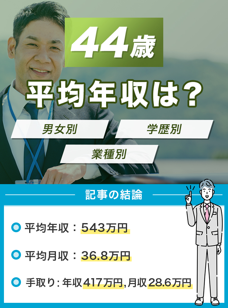 44歳の平均年収は？