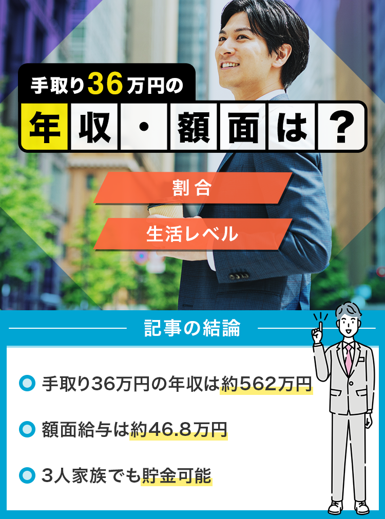 月収36万円の年収・額面は？修正