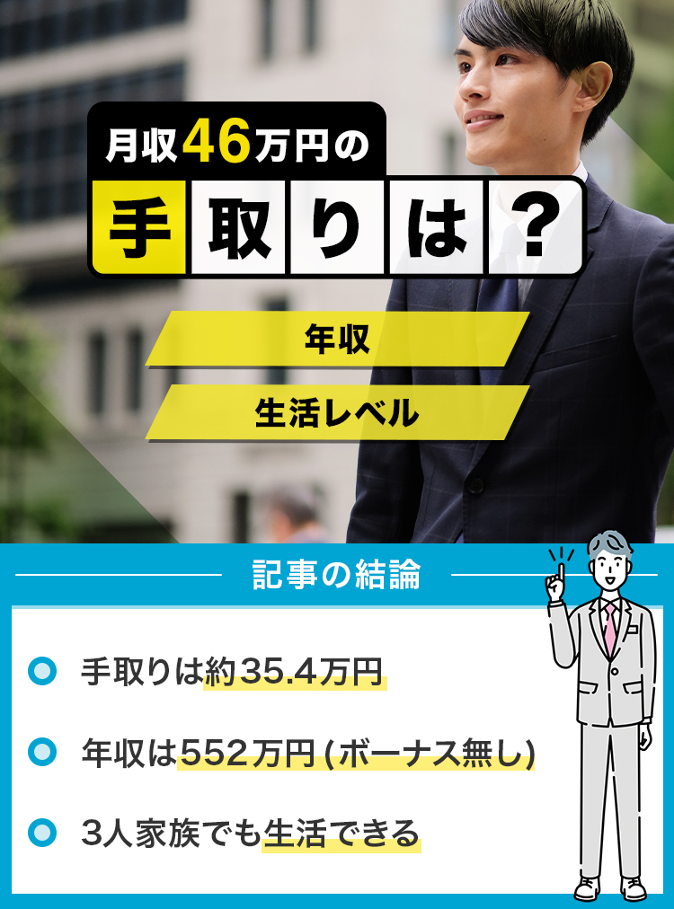 月収46万円の手取りは？