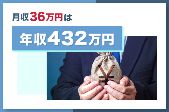 月収36万円は年収432万円