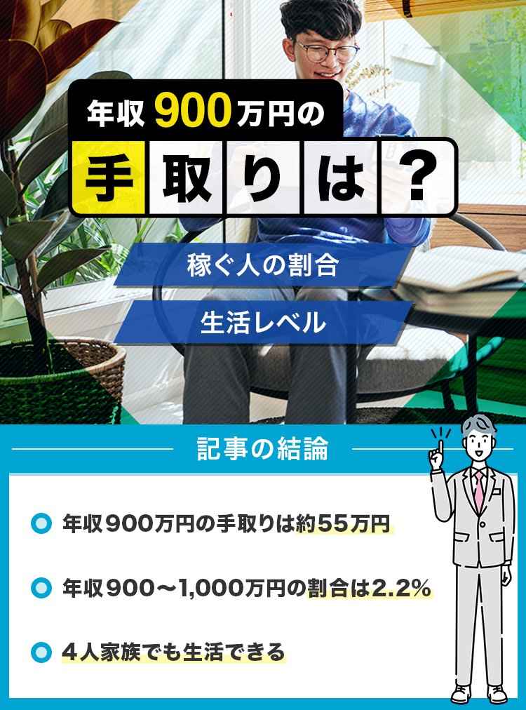 年収900万円の手取り・生活レベルは？