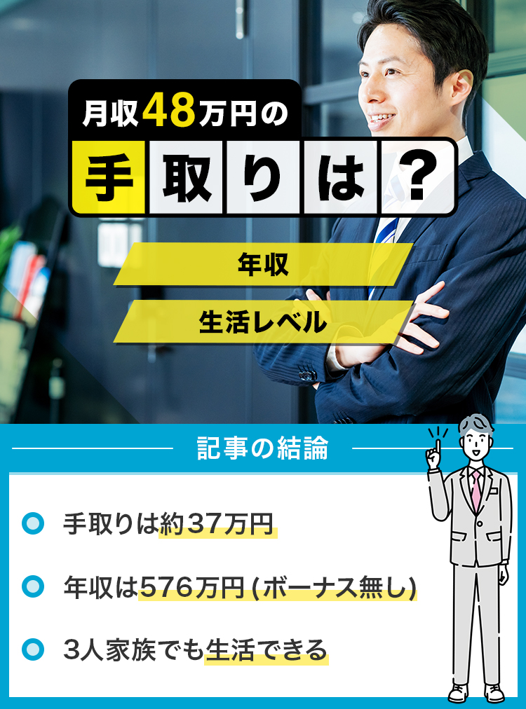 月収48万円の手取りは？