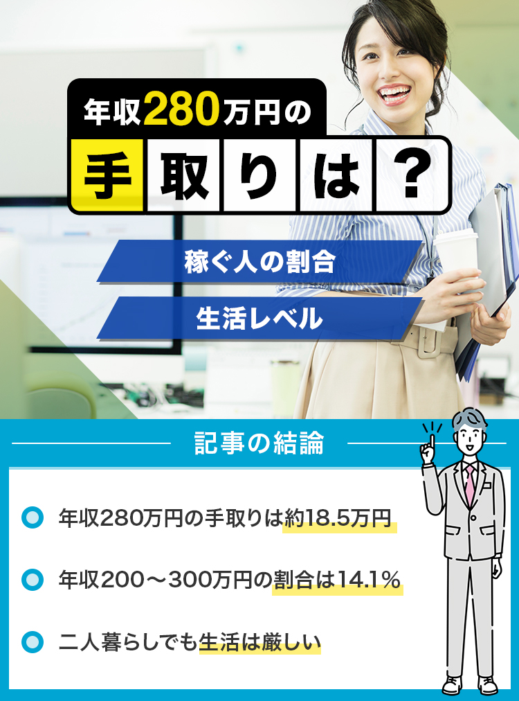 年収280万円の手取りは？