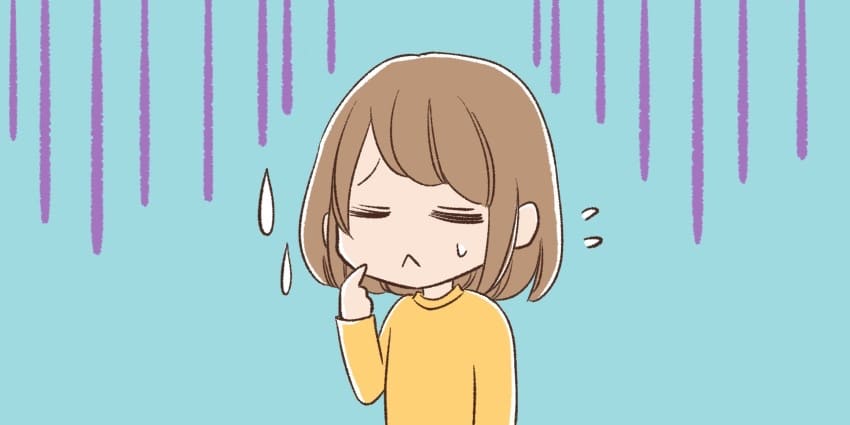ネガティブな表情の女の子のイラスト