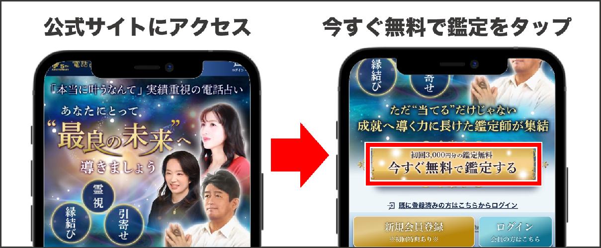 電話占いニーケ 登録方法①