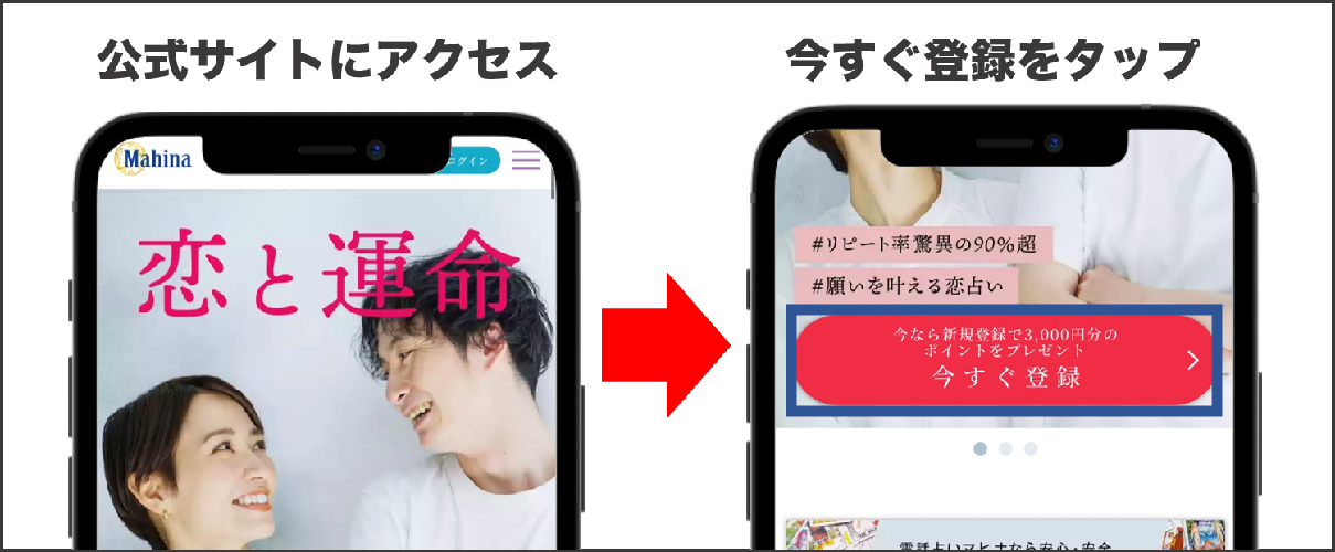 電話占いマヒナ 登録手順①
