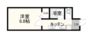 １Kの間取り図-1