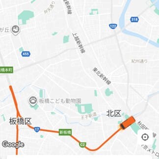 ララムーブ_パートナーの追跡画面