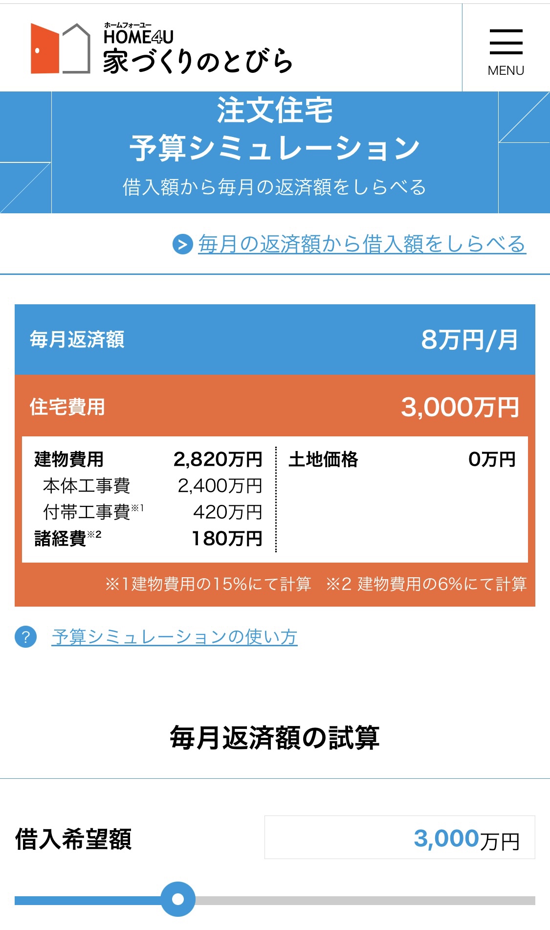予算シミュレーションについて