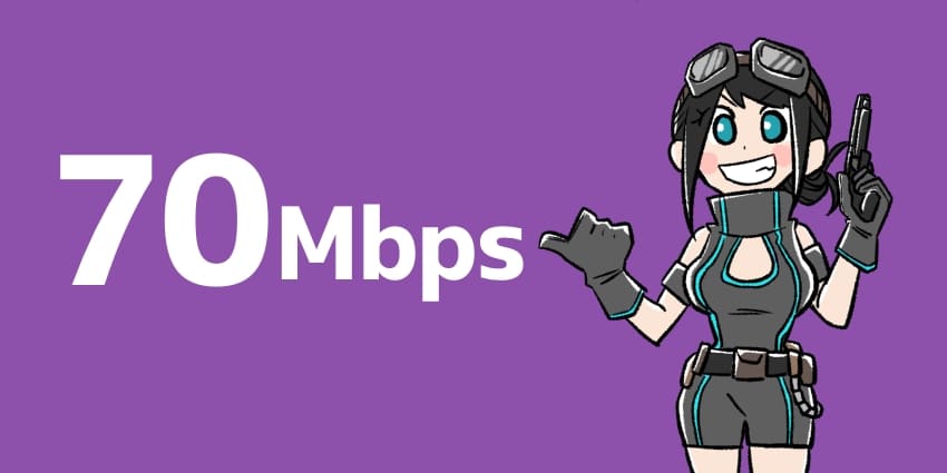 FPSやTPSゲームをプレイするなら70Mbpsあれば快適なイラスト