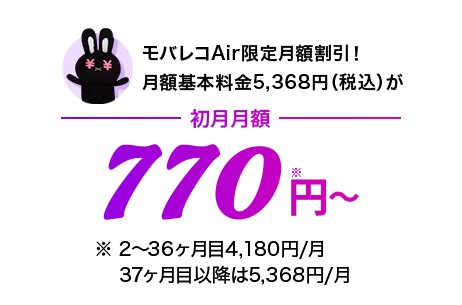 モバレコエアー月額料金