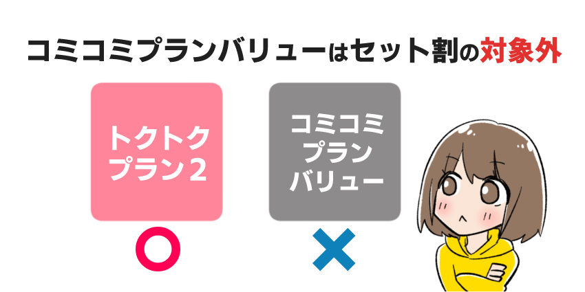 コミコミプランバリューはセット割の対象外