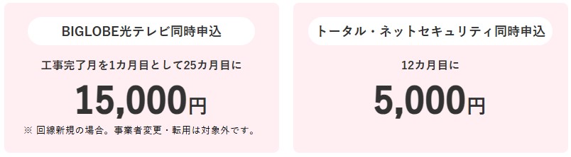 ビッグローブ光_オプション同時申し込み特典