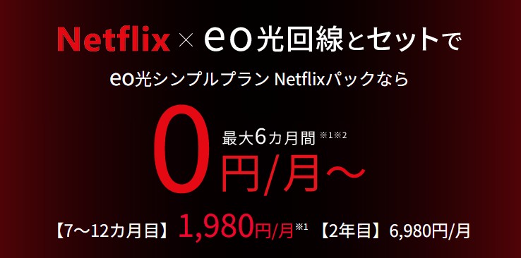 eo光シンプルプラン 10ギガコースNetflixパック_6ヶ月0円