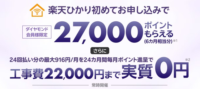 楽天ひかり_ダイヤモンド会員限定キャンペーン