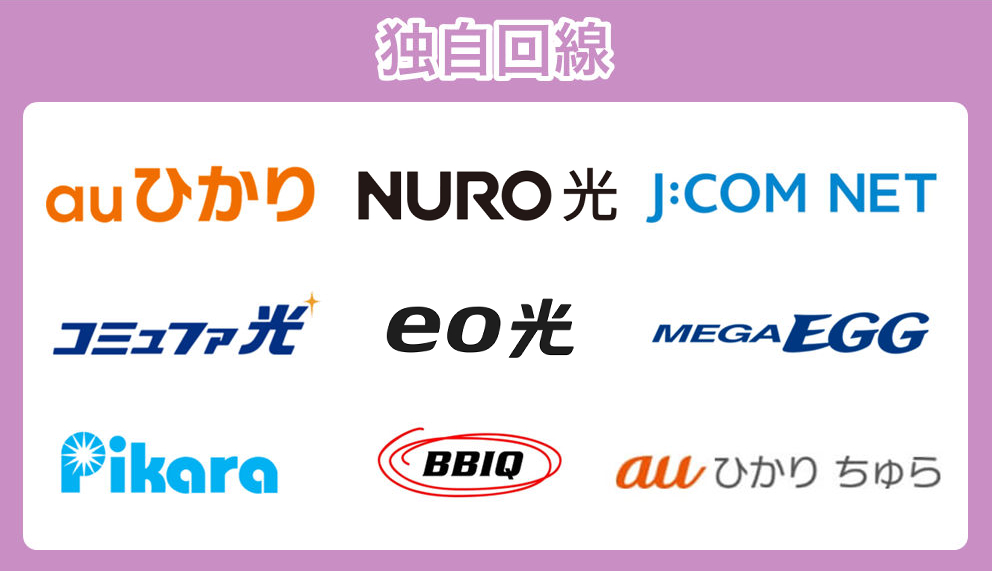 独自回線に該当する光回線の一例