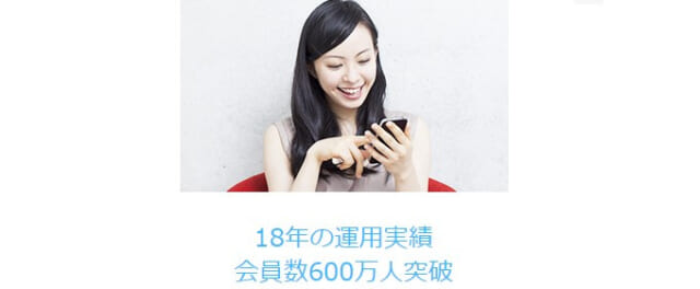 Jメール 18年の運用実績 600万人の会員数を表した画像