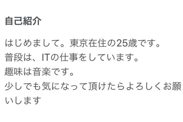ペアーズ_地味な自己紹介文