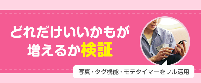 どれだけいいかもが増えるか検証