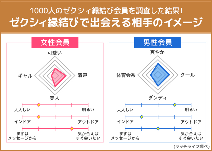 縁結びでi出会える相手のイメージグラフ
