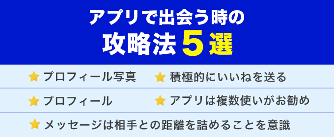 アプリで出会う時の攻略法5選