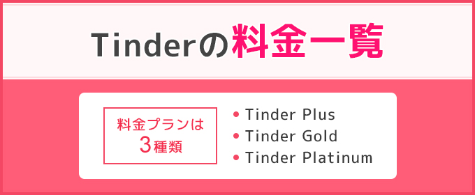 Tinder 料金プランは3種類