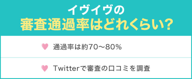 イヴイヴの審査通過率はどれくらい？