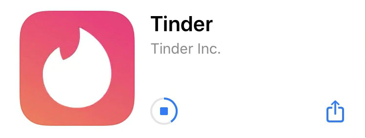 Tinderダウンロード画面
