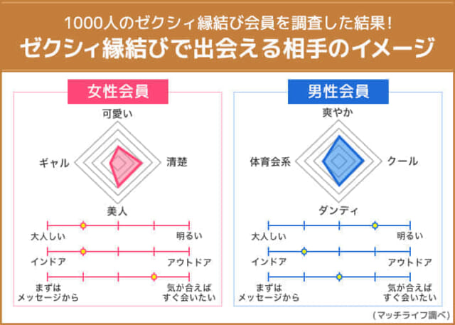 ゼクシィ縁結びで出会える相手のイメージ