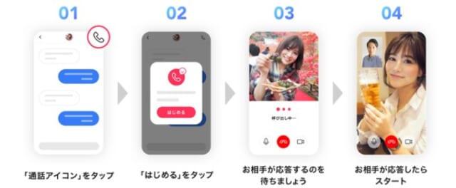 Omiaiで通話する方法