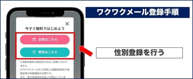 ワクワクメール登録手順①
