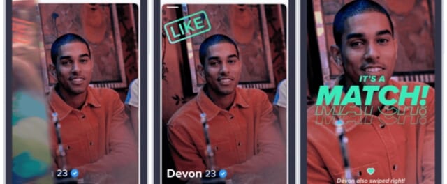 Tinder　外国人を探してスワイプ　イメージ画像