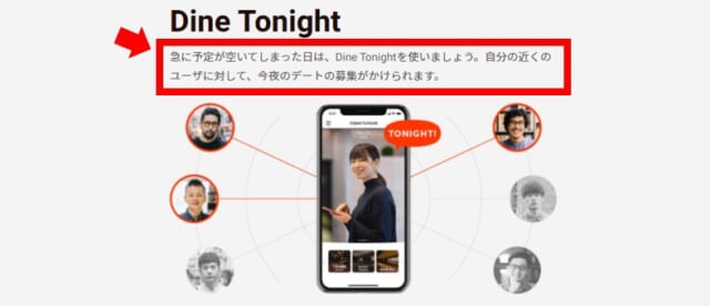 Dine Tonightの解説画像
