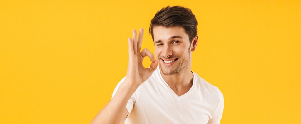 肯定する外国人男性イメージ