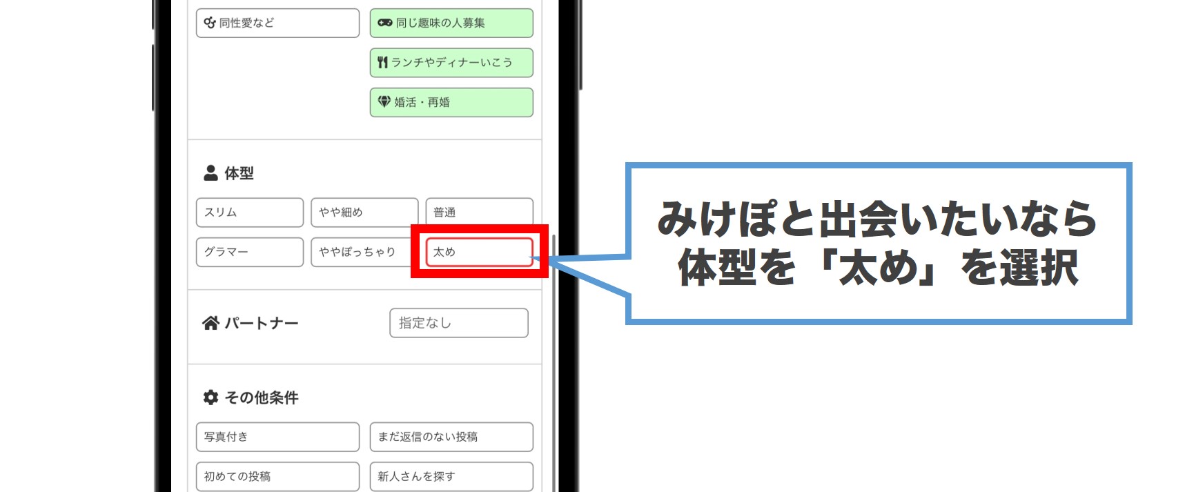 掲示板で条件を太めにして検索
