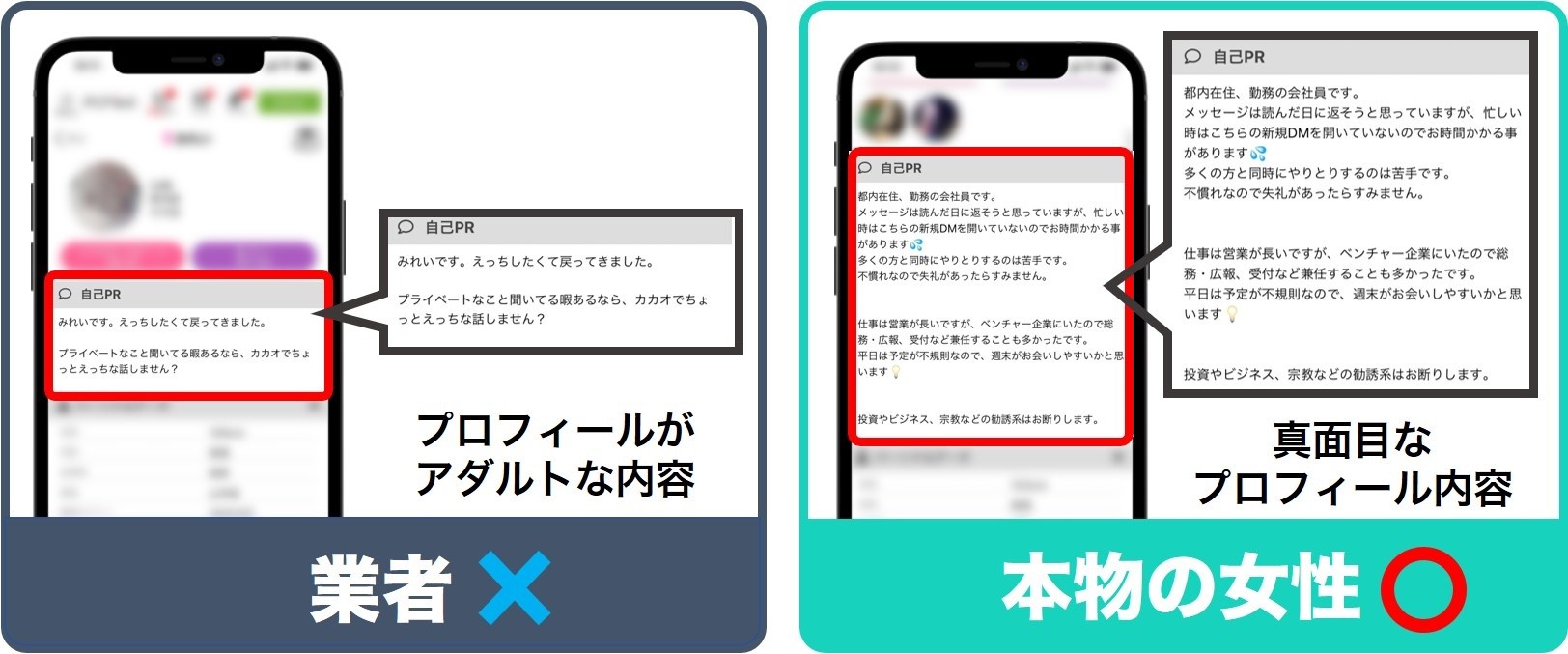 内容がアダルトな自己紹介文