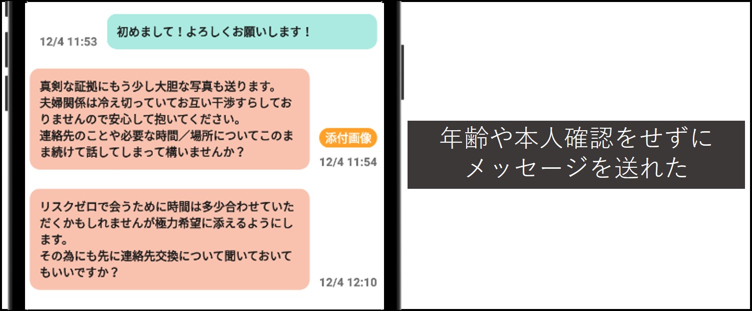 days-年齢確認や本人確認をせずにメッセージを送れた