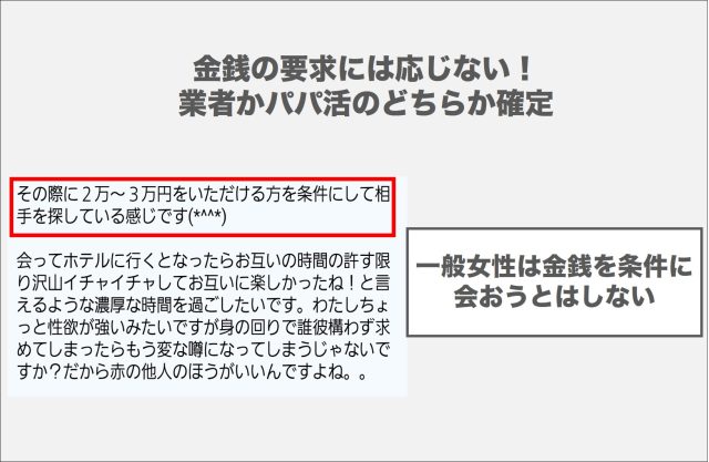 金銭の要求には応じない