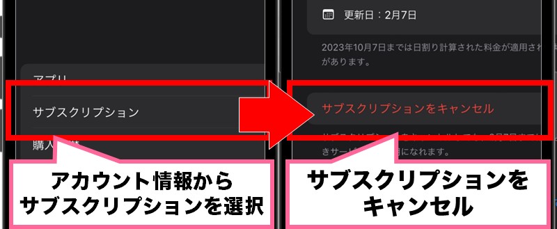 App Storeのサブスクリプション解約方法
