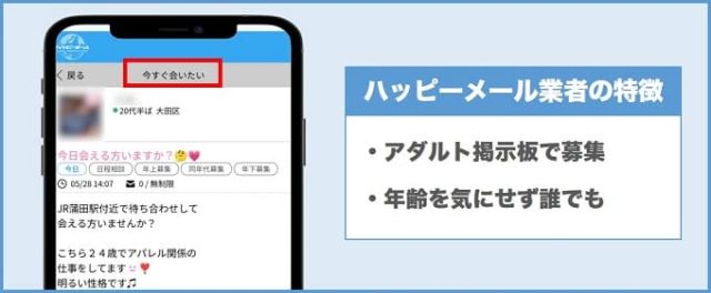 ハッピーメール業者の特徴⑨アダルト掲示板で募集