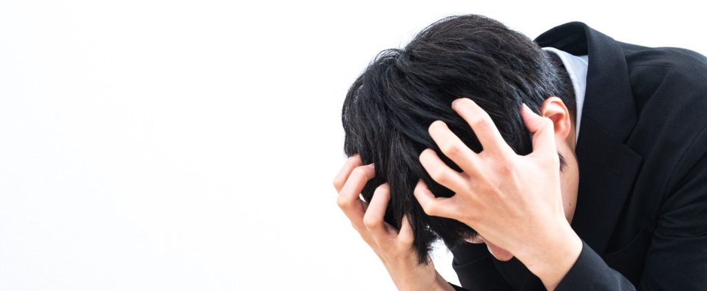 失敗して落ち込むイメージ
