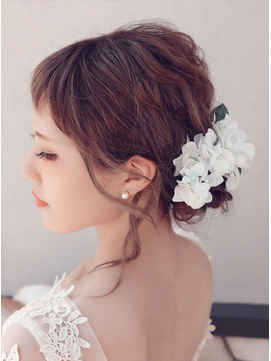 ショートの花嫁向け！フラワーヘア