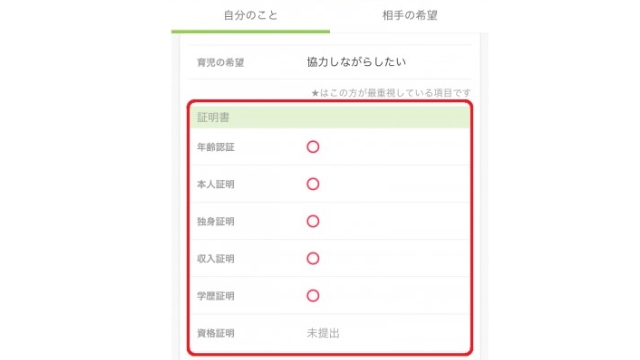 独身証明や収入証明もある
