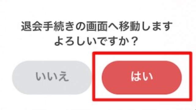 6.「はい」をタップ