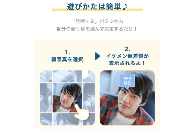 イケメン偏差値診断の手順画像