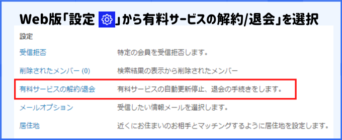マッチドットコム　料金　Webでの支払い更新解除方法