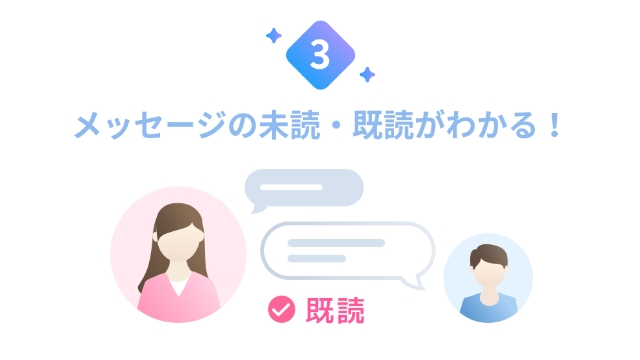 ②メッセージの既読未読がわかる